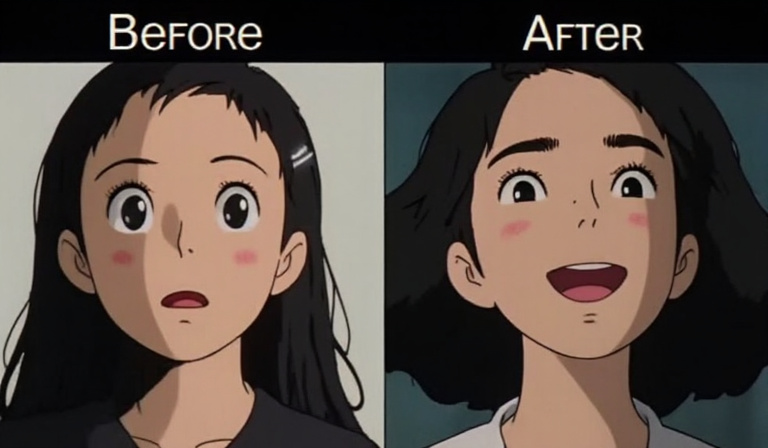 Before/after comparison of properly lit TikTok video