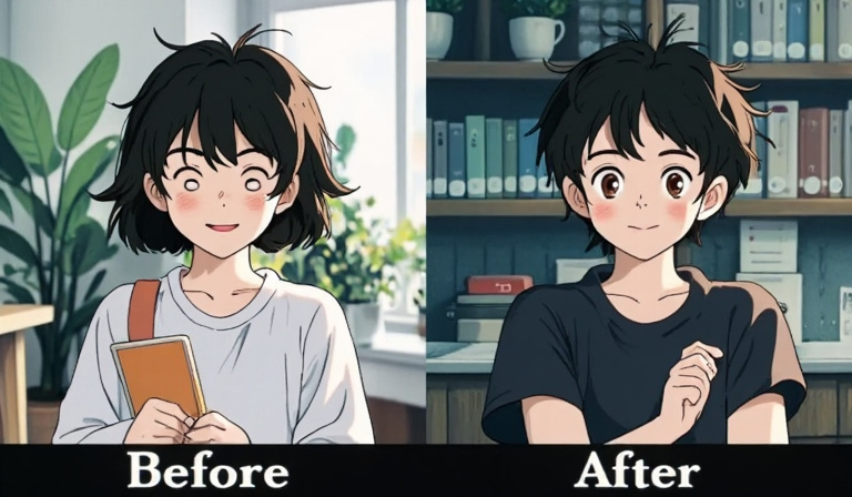 Before/after comparison of channel growth using video generators