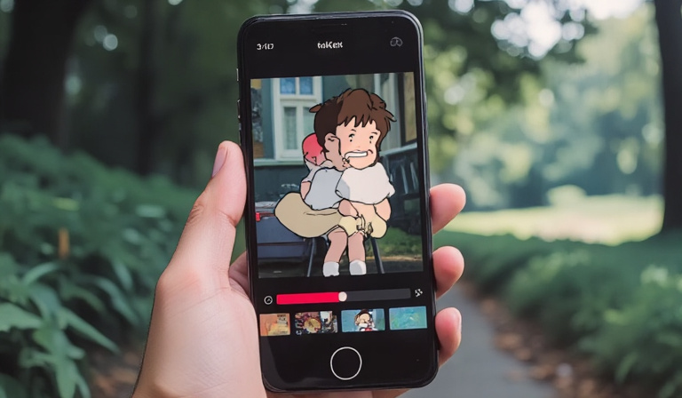 TikTok app open on a smartphone showing the content creation screen without a schedule post button