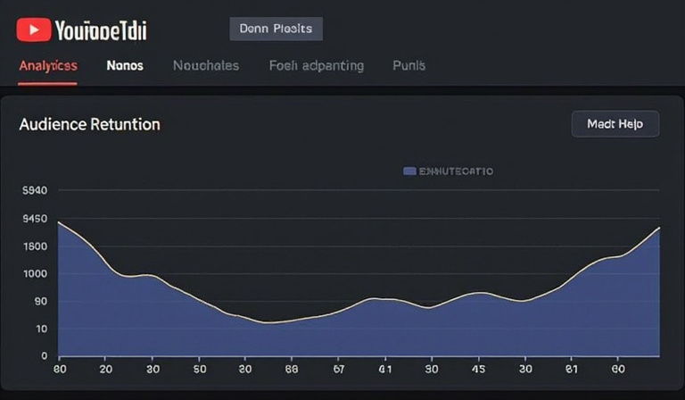 A YouTube Studio analytics dashboard showing a Shorts audience retention graph with annotations