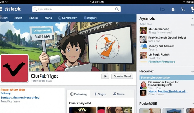 TikTok screen showing a For You Page feed with diverse content types